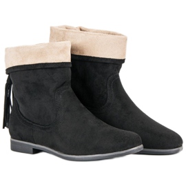 Weide Bottines bohèmes en daim le noir 1
