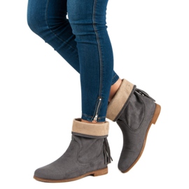 Weide Bottines bohèmes en daim gris 5