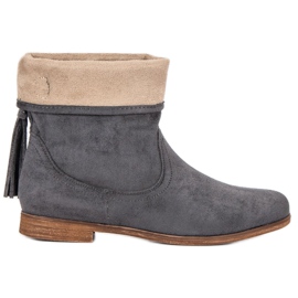Weide Bottines bohèmes en daim gris 13