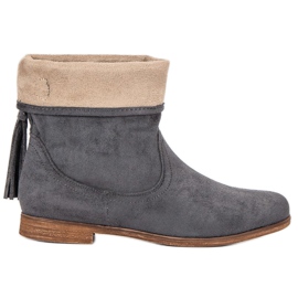 Weide Bottines bohèmes en daim gris 6