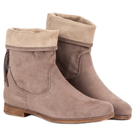 Weide Bottines bohème en daim brun 3