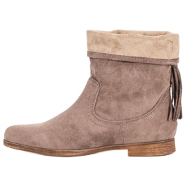 Weide Bottines bohème en daim brun 1
