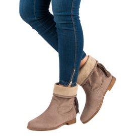 Weide Bottines bohème en daim brun 5