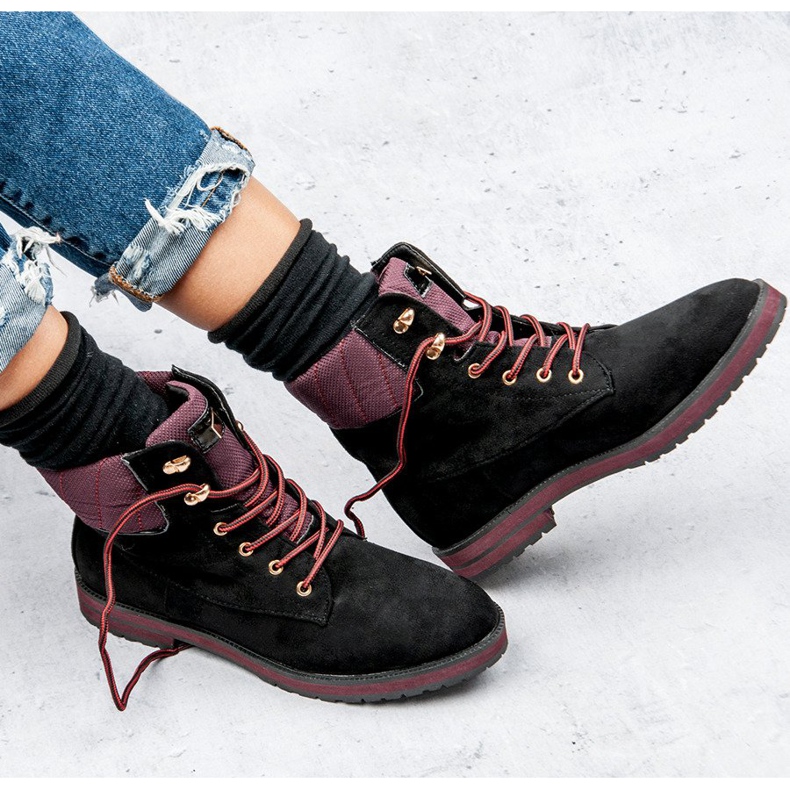 Ideal Shoes trappeurs noirs le noir 1