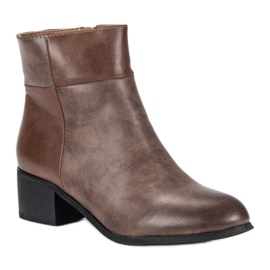 Small Swan Bottines classiques à talons hauts noir brun 1