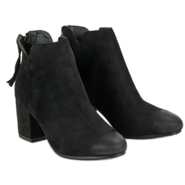 Bottines à talons en daim de VINCEZA le noir 1