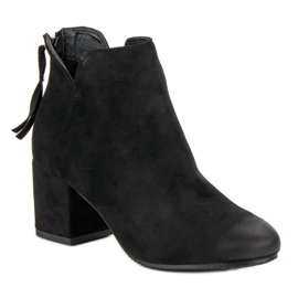 Bottines à talons en daim de VINCEZA le noir 4