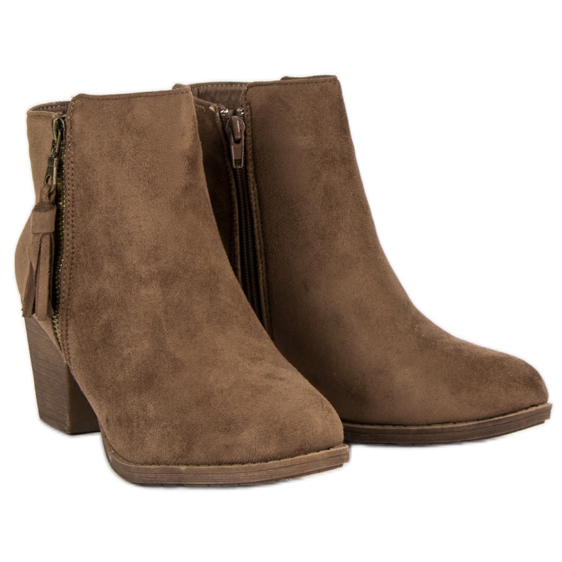 Bottines en daim marron brun 1