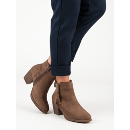 Bottines en daim marron brun 3