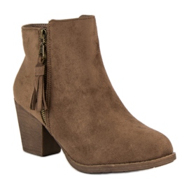 Bottines en daim marron brun 4