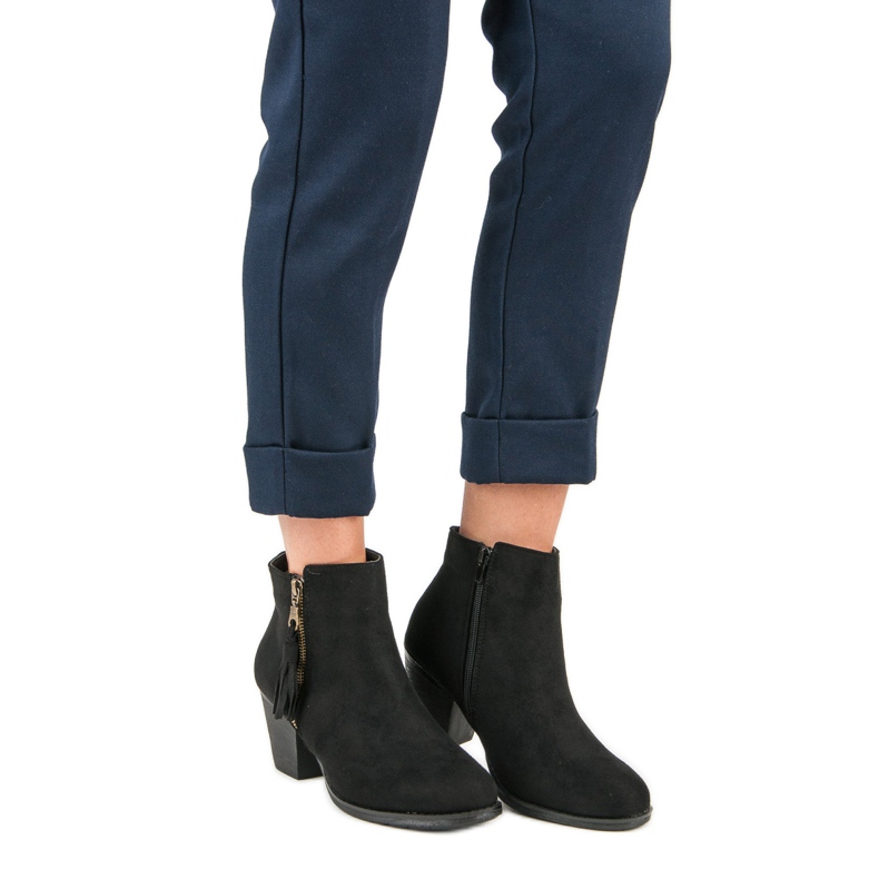 Bottines en daim noir le noir 2