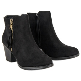 Bottines en daim noir 1
