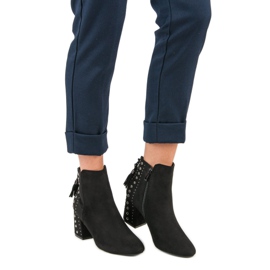 Bottines en daim élégantes noir 1