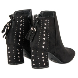 Bottines en daim élégantes le noir 5
