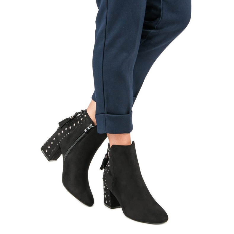 Bottines en daim élégantes noir 2