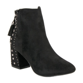 Bottines en daim élégantes le noir 3