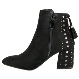 Bottines en daim élégantes le noir 4