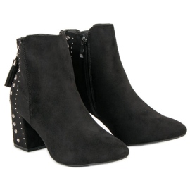 Bottines en daim élégantes le noir 6