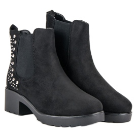Bottines Jodhpur à talons hauts le noir 1