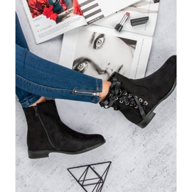 Juliet Bottines en daim avec reliure le noir 1