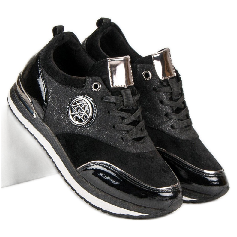 Aclys Chaussures de sport nouées le noir 2