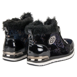 Aclys Baskets nouées à la mode noir multicolore 1