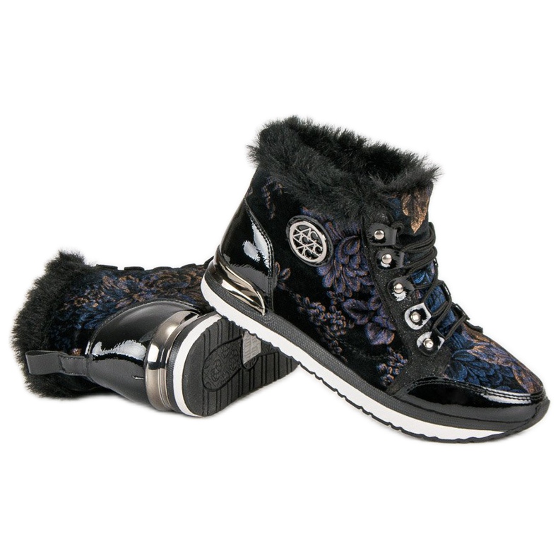 Aclys Baskets nouées à la mode le noir multicolore 2