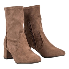 Kylie Bottines en daim à enfiler beige 3