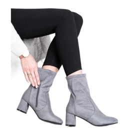 Kylie Bottines en daim à enfiler gris 5