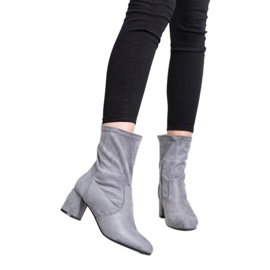 Kylie Bottines en daim à enfiler gris 4