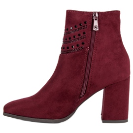 Kylie Bottines bordeaux élégantes multicolore rouge 1