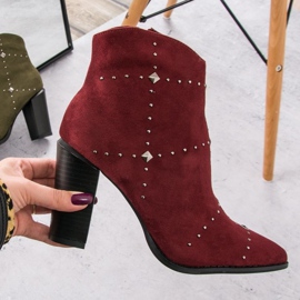 Kylie Bottines en daim bordeaux multicolore rouge 6