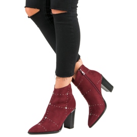 Kylie Bottines en daim bordeaux multicolore rouge 8