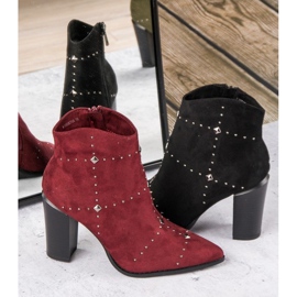 Kylie Bottines en daim bordeaux multicolore rouge 4