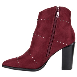 Kylie Bottines en daim bordeaux multicolore rouge 2