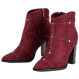 Kylie Bottines en daim bordeaux multicolore rouge 5