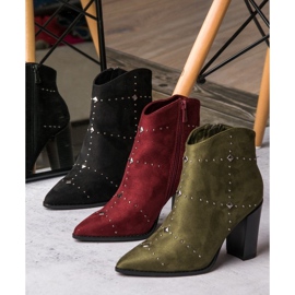 Kylie Bottines en daim bordeaux multicolore rouge 1