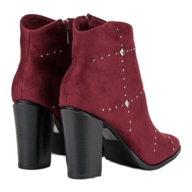 Kylie Bottines en daim bordeaux multicolore rouge 3