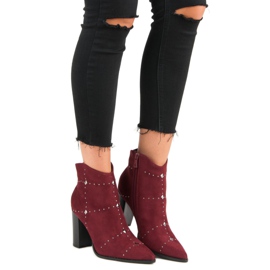 Kylie Bottines en daim bordeaux multicolore rouge 7