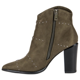 Kylie Bottines en daim kaki multicolore vert 3
