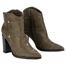 Kylie Bottines en daim kaki multicolore vert 4