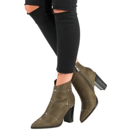 Kylie Bottines en daim kaki multicolore vert 8