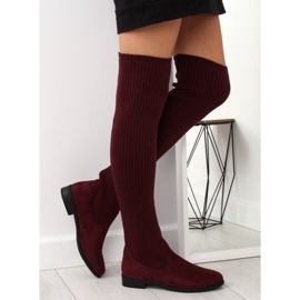 Boots bordeaux BM102 rouge multicolore 4