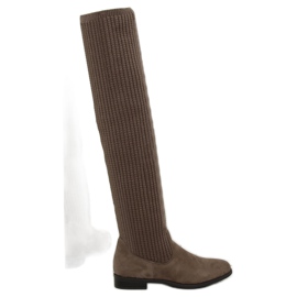 Boots mousquetaire marron BM102 kaki brun 1
