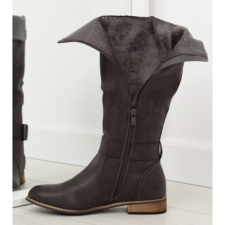 Bottes cavalières grises pour femmes 439-PG Grey 2