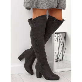 Gris Bottines à talons BH133-HB Gris 3