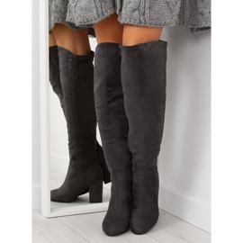 Gris Bottines à talons BH133-HB Gris 4