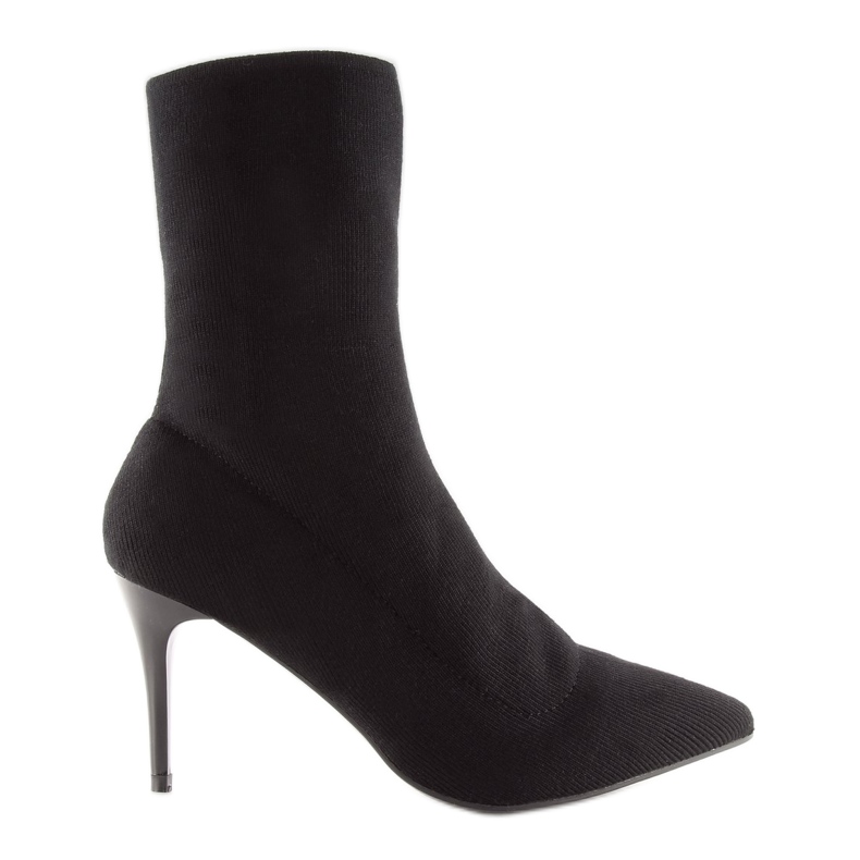 Bottes chaussettes noires sur un talon LL-103 2