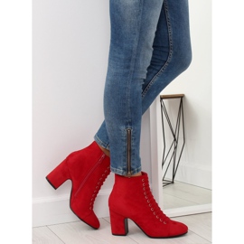 Red SP03 Bottes rouges sur un talon stable 5