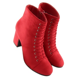 Red SP03 Bottes rouges sur un talon stable 6